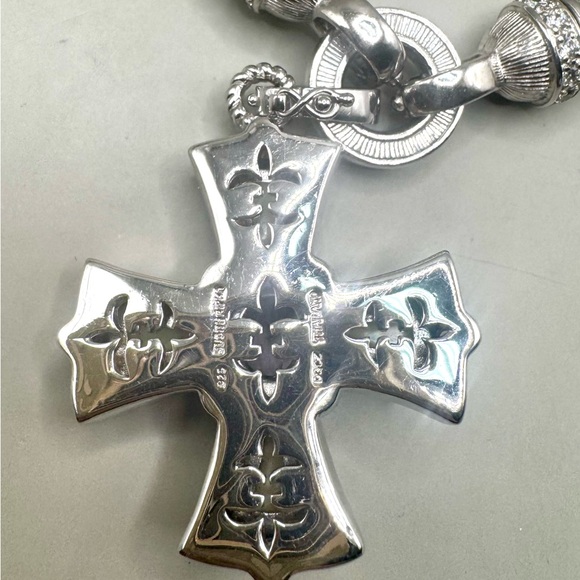 Judith Ripka Sterling MOP & Amethyst Maltese Cross Necklace - Picture 5 of 5